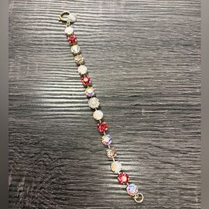 Victoria Lynn Red and White Crystal Bracelet